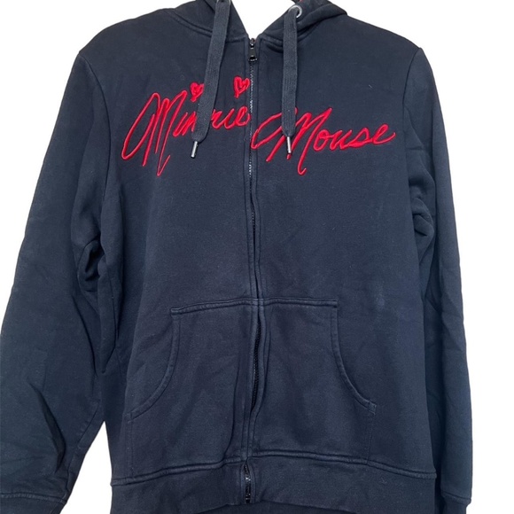 Disney Jackets & Blazers - Black Minnie Mouse full zip jacket with decorative hood
